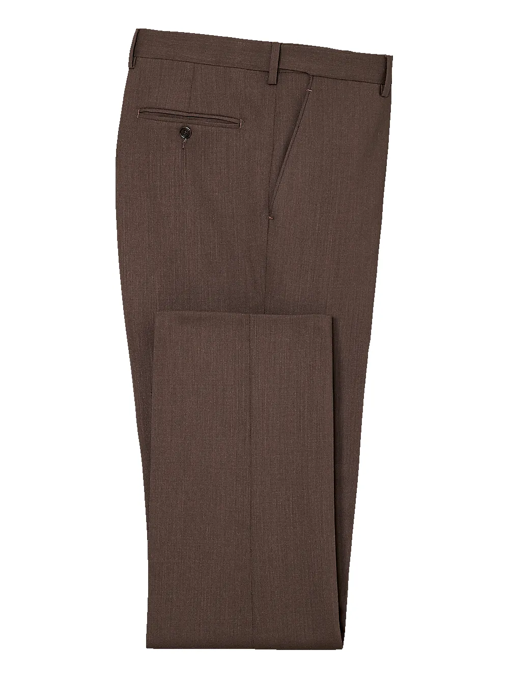 Tailored Fit Essential Wool Flat Front Pants - Brown sold by Paul Fredrick