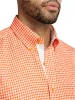Linen Gingham Check Casual Shirt - Orange sold by Paul Fredrick