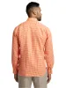 Linen Gingham Check Casual Shirt - Orange sold by Paul Fredrick