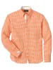 Linen Gingham Check Casual Shirt - Orange sold by Paul Fredrick