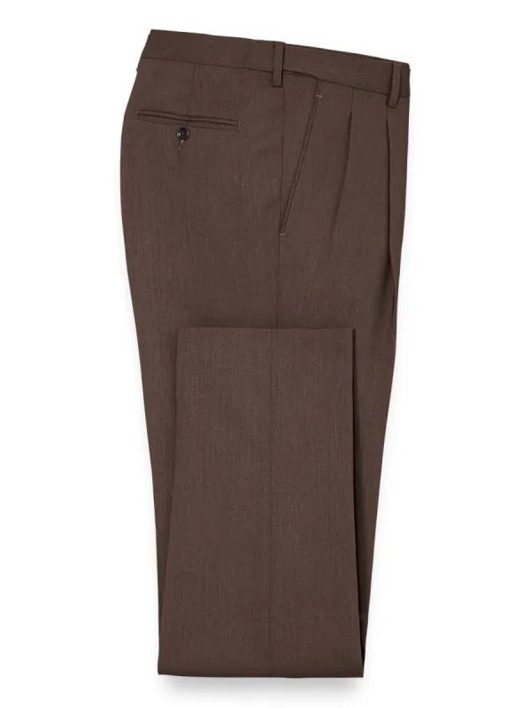 Classic Fit Essential Wool Suit Pants - Brown sold by Paul Fredrick