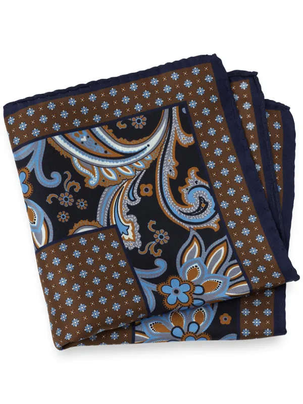 Medallion Silk Pocket Square sold by Paul Fredrick