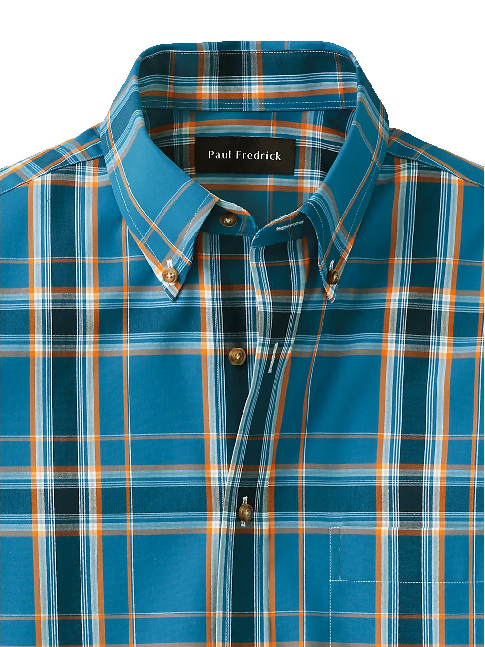 Cotton Plaid Casual Shirt - Teal sold by Paul Fredrick product image thumbnail 2