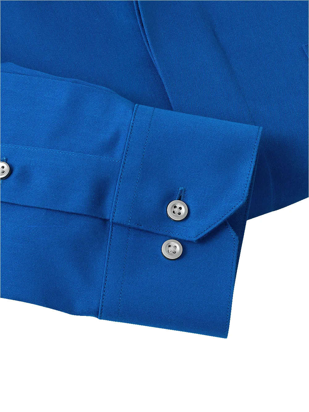 Non-Iron Cotton Solid Dress Shirt With Contrast Trim - Cobalt sold by Paul Fredrick product image thumbnail 5