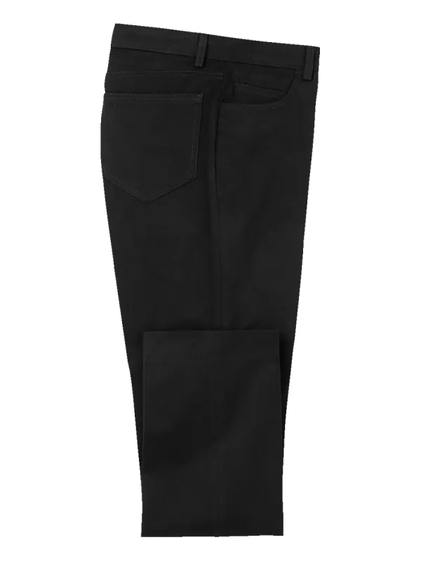 Cotton Stretch Twill Five Pocket Pants - Black sold by Paul Fredrick
