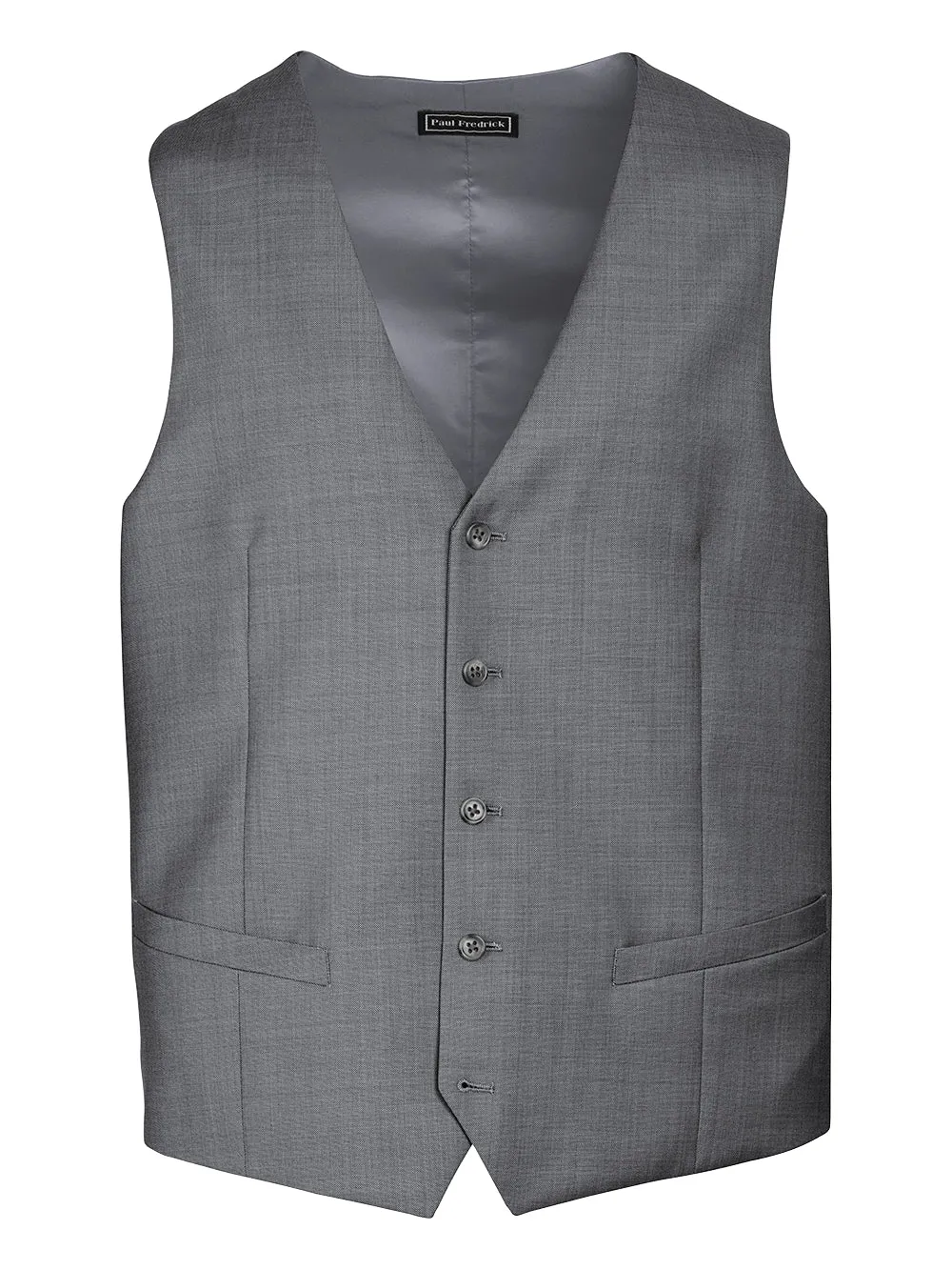 Classic Fit Sharkskin No Lapel Suit Vest sold by Paul Fredrick