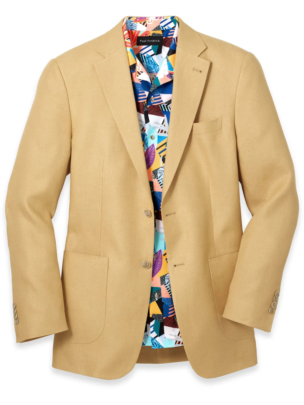 Linen Solid Notch Lapel Sport Coat sold by Paul Fredrick