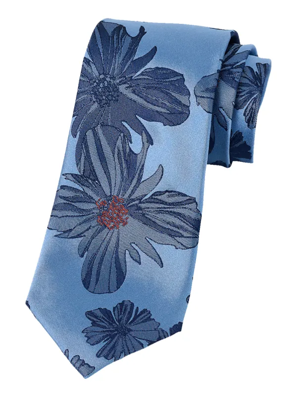Floral Woven Silk Tie - Blue sold by Paul Fredrick