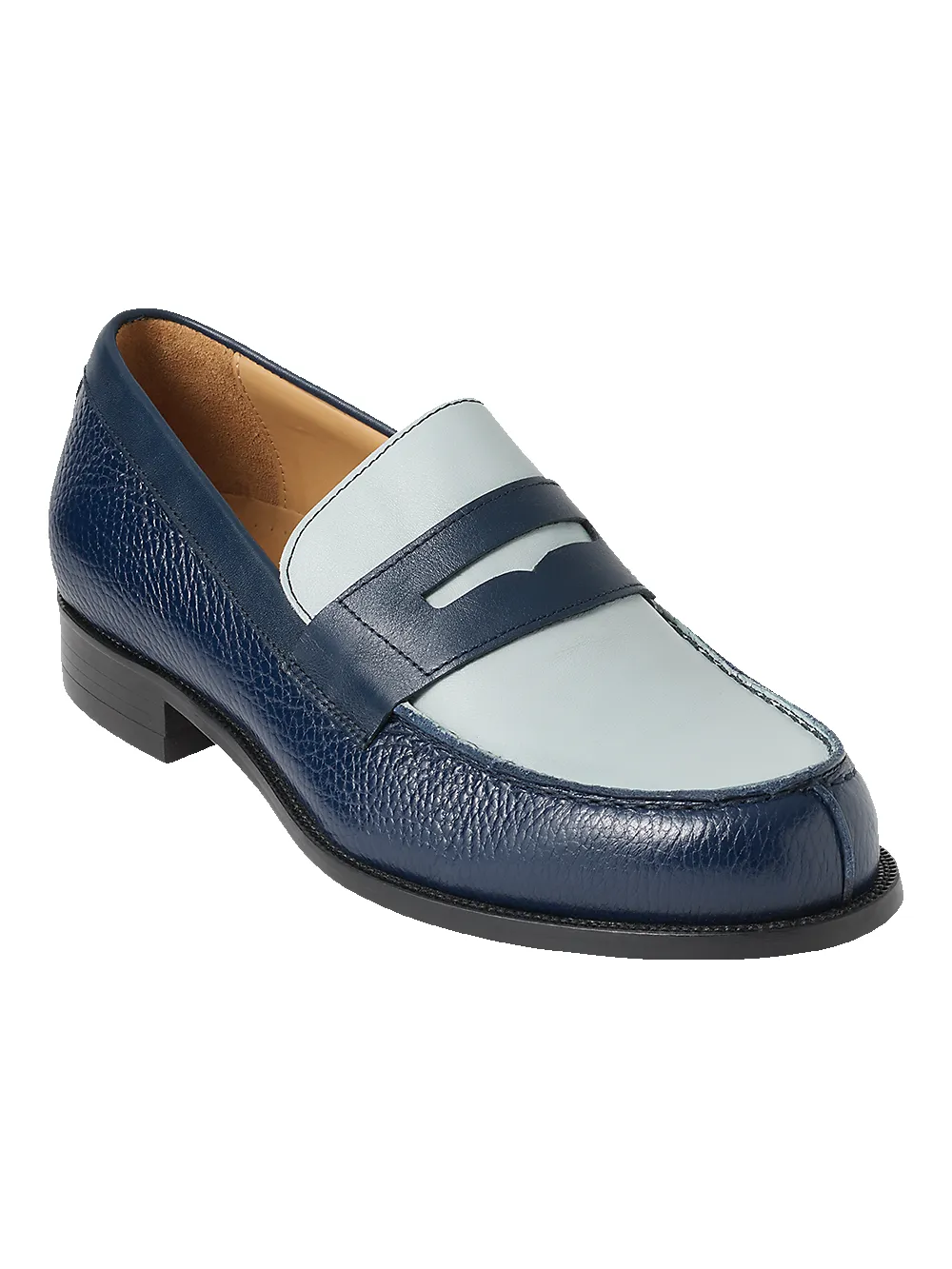 Wyatt Penny Loafer - Light Blue/blue sold by Paul Fredrick