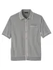 Cotton Button Front Polo - Grey sold by Paul Fredrick