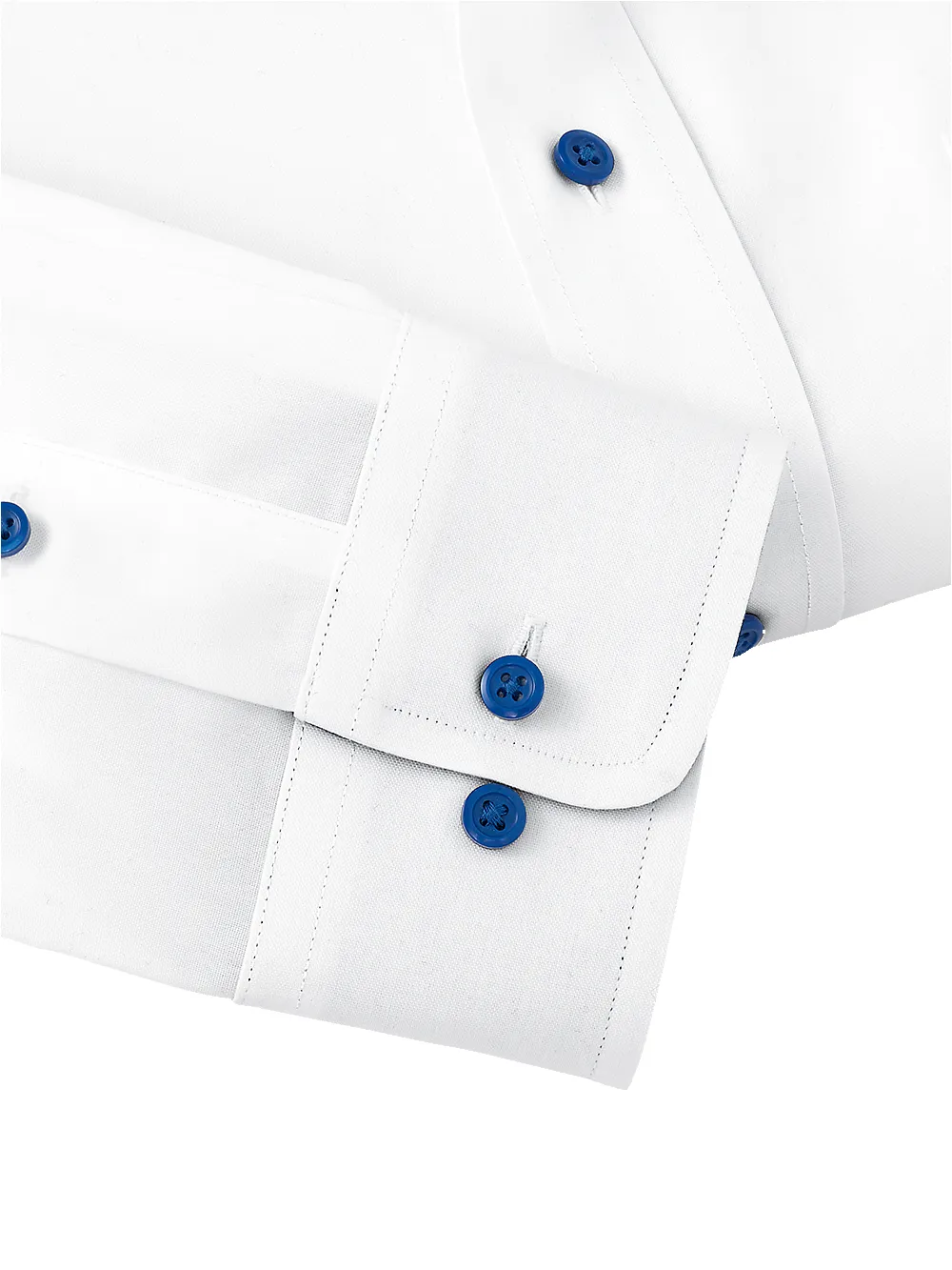Non-Iron Cotton Solid Dress Shirt With Contrast Trim - White sold by Paul Fredrick product image thumbnail 4