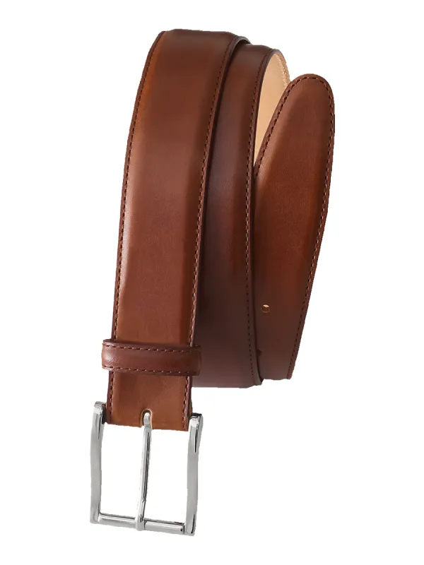 Leather Belt with Changeable Buckle - Chestnut sold by Paul Fredrick