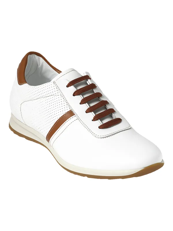 Vernon Sneakers - White/chestnut sold by Paul Fredrick