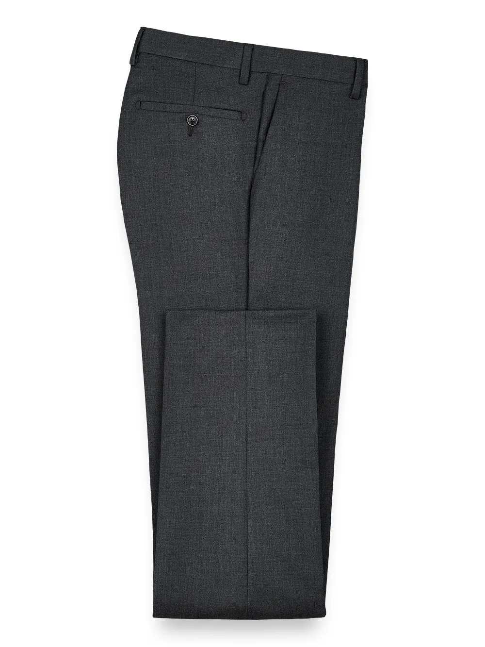 Classic Fit Wool Gabardine Pants - Charcoal sold by Paul Fredrick