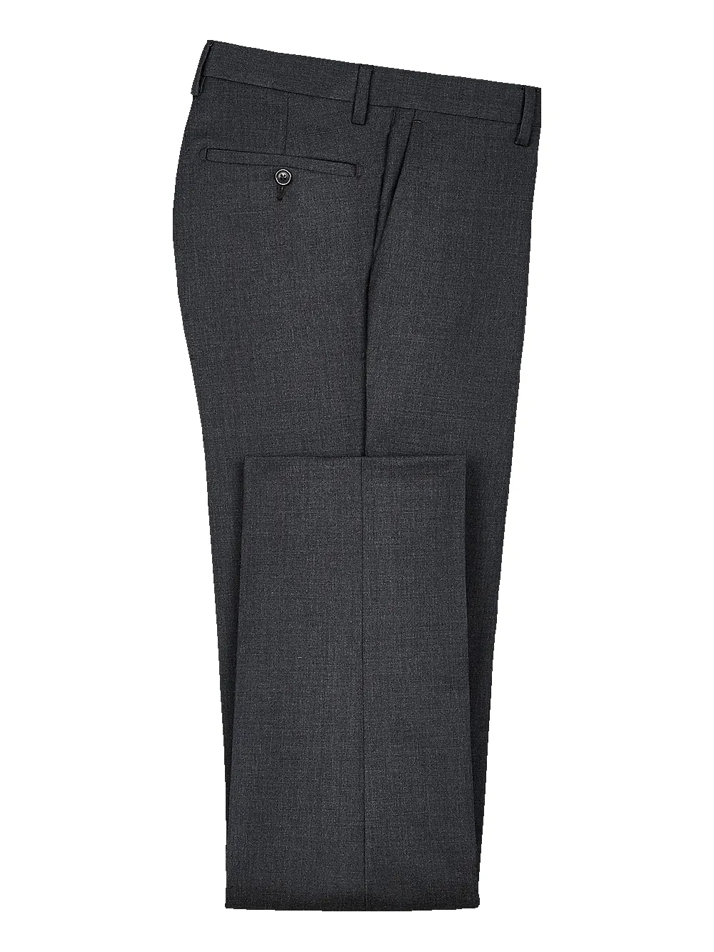 Classic Fit Wool Gabardine Flat Front Pants - Charcoal sold by Paul Fredrick