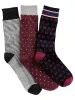3 Pack Cotton Blend Sock - Black Multi sold by Paul Fredrick