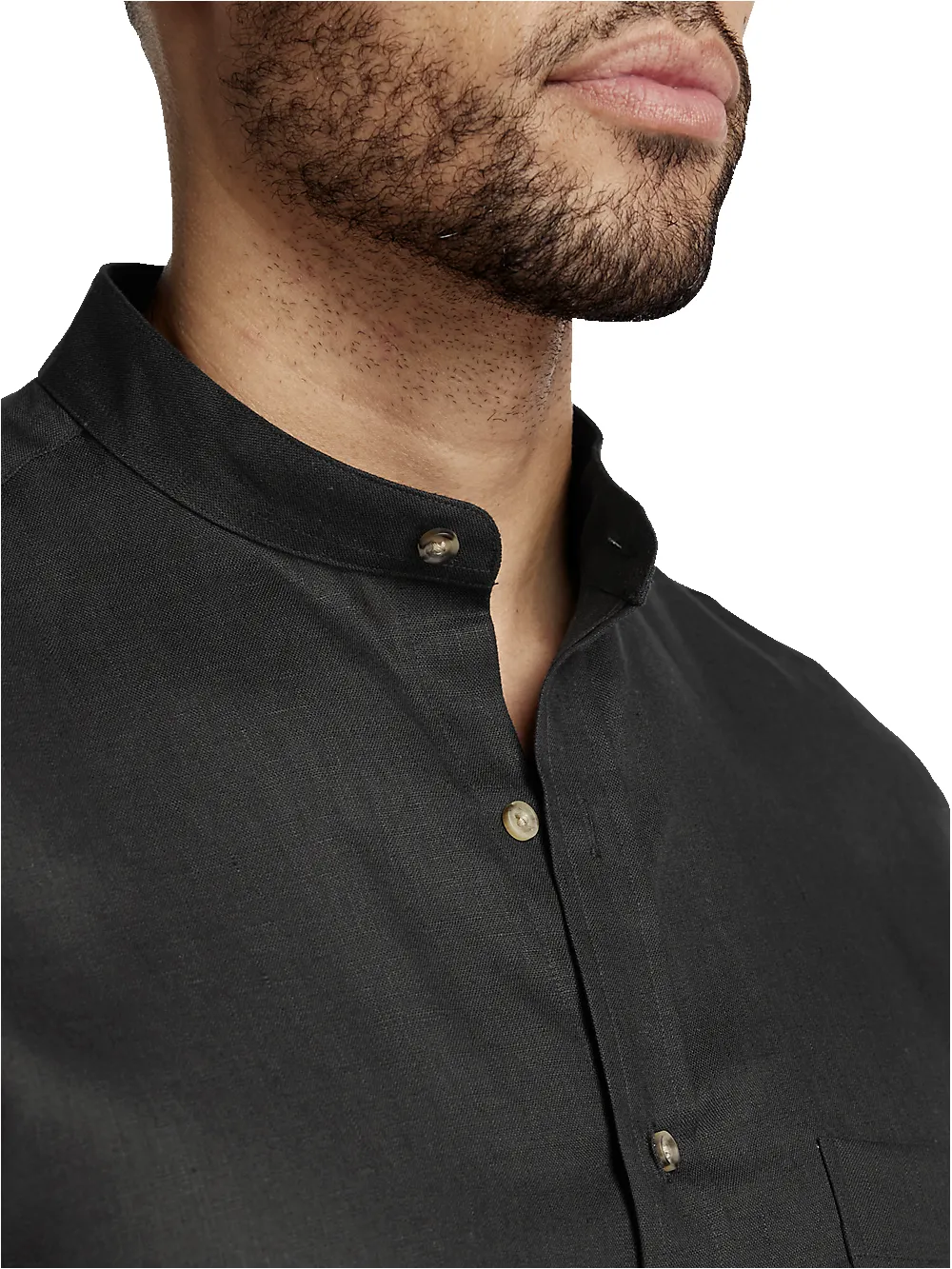 Linen Solid Casual Shirt - Black sold by Paul Fredrick product image thumbnail 3
