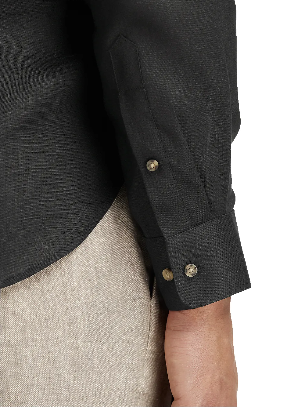 Linen Solid Casual Shirt - Black sold by Paul Fredrick product image thumbnail 4