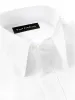 Pure Cotton Pinpoint Solid Color Edge-stitched Straight Collar Dress Shirt - White sold by Paul Fredrick