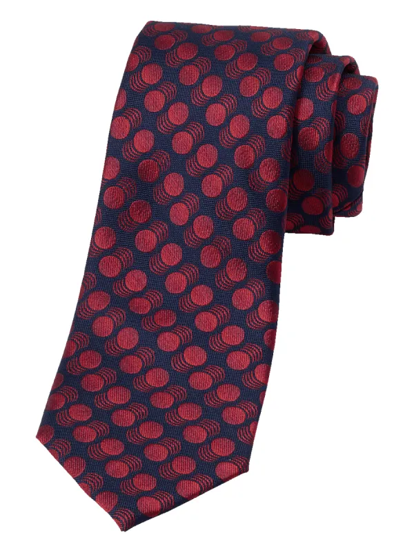 Circles Woven Silk Tie - Red sold by Paul Fredrick