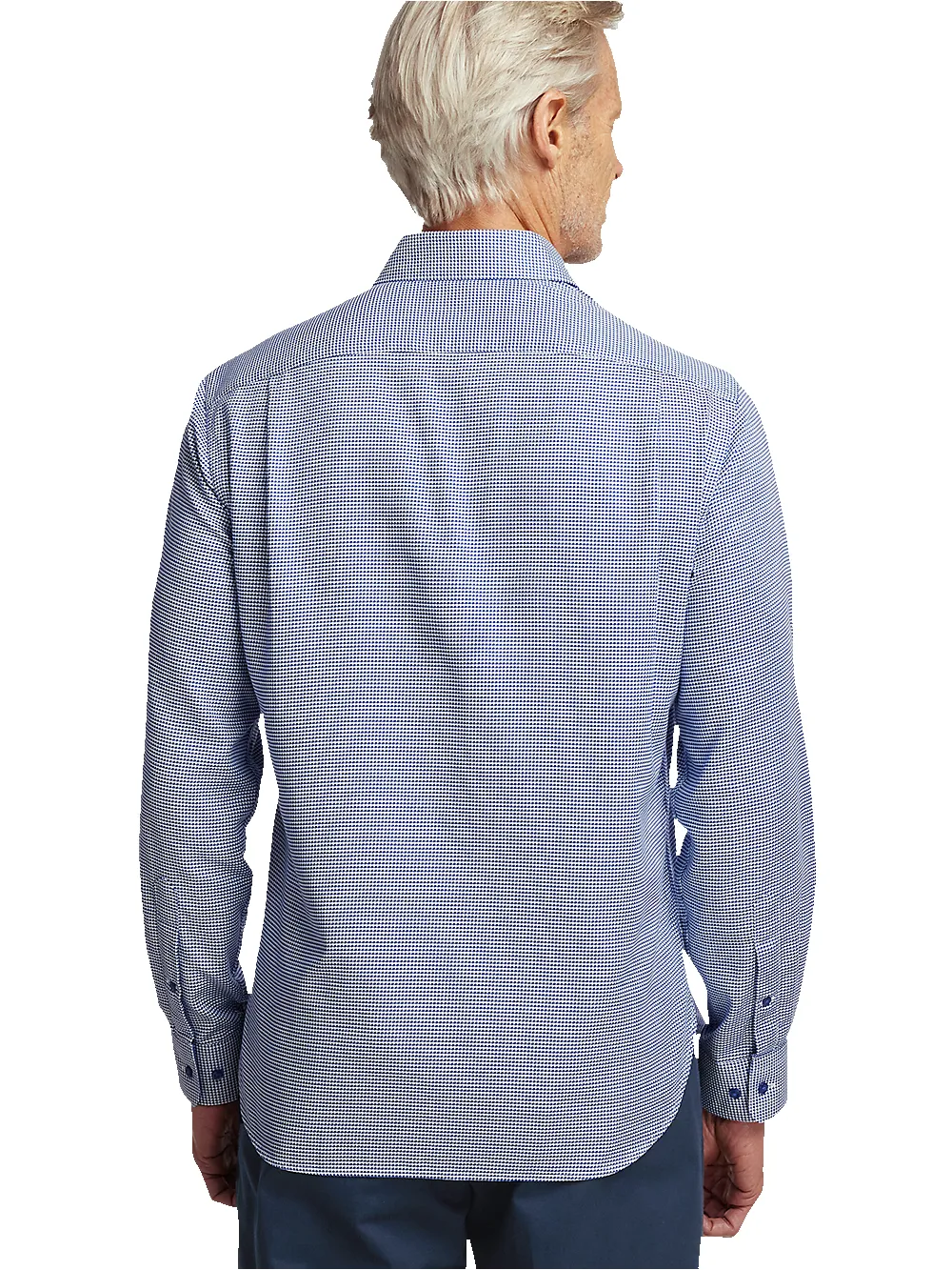 Cotton Houndstooth Casual Shirt - Blue sold by Paul Fredrick product image thumbnail 5