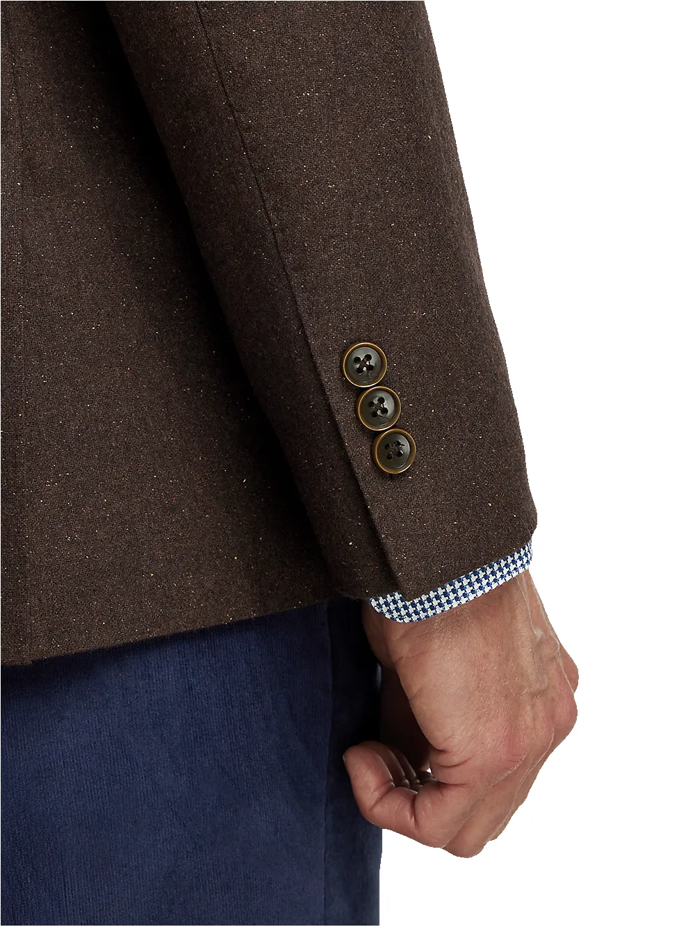 Wool Blend Donegal Single Breasted Notch Lapel Sport Coat - Brown sold by Paul Fredrick product image thumbnail 3