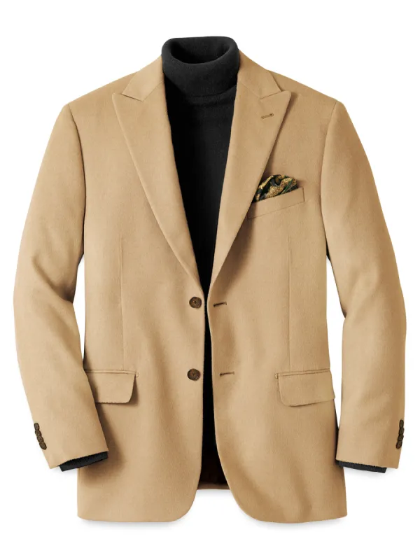 Camel Hair Single Breasted Peak Lapel Sport Coat sold by Paul Fredrick