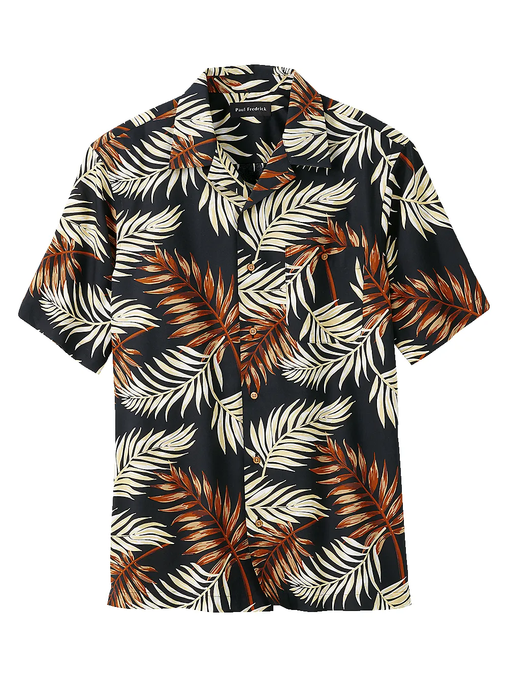 Cotton Tropical Print Casual Shirt - Black Multi sold by Paul Fredrick