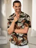 Cotton Tropical Print Casual Shirt - Black Multi sold by Paul Fredrick