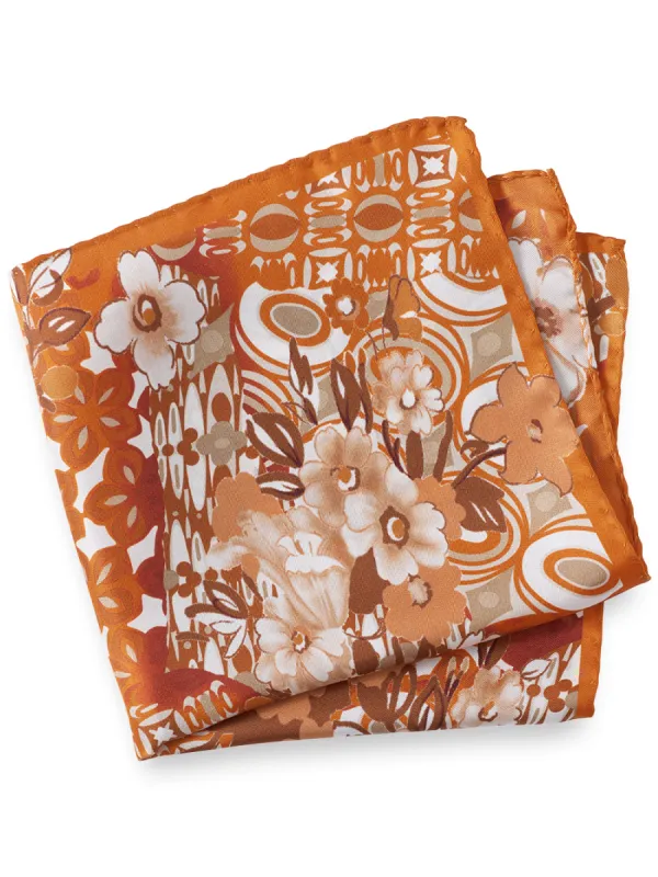 Floral Silk Pocket Square sold by Paul Fredrick