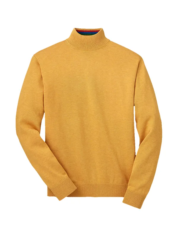 Supima Cotton Mock Neck Sweater - Mustard sold by Paul Fredrick
