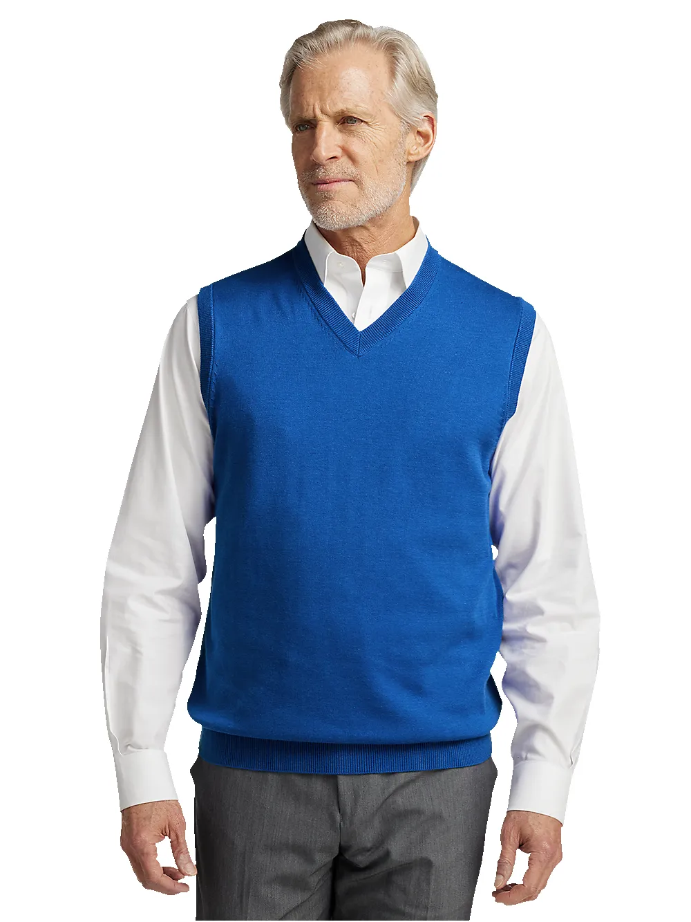 Supima Cotton Vest - Blue sold by Paul Fredrick product image thumbnail 2