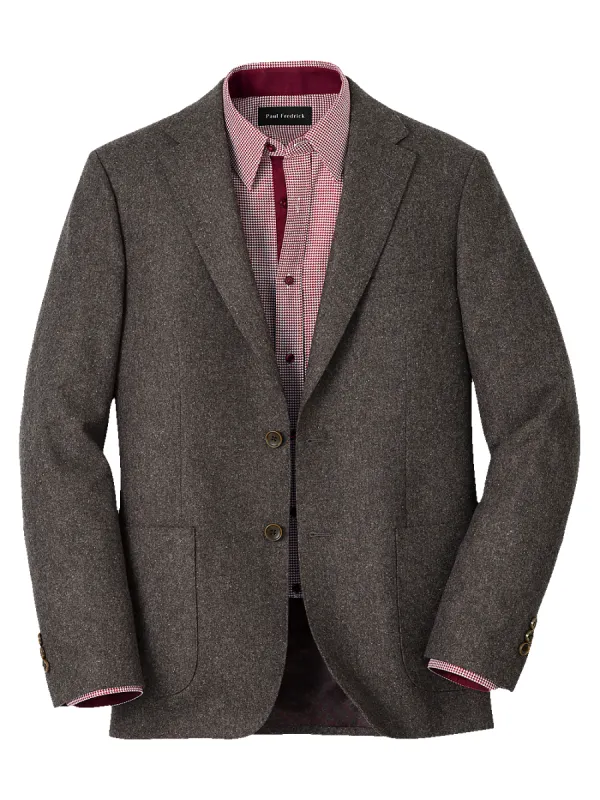 Wool Blend Donegal Single Breasted Notch Lapel Sport Coat - Charcoal made by Paul Fredrick