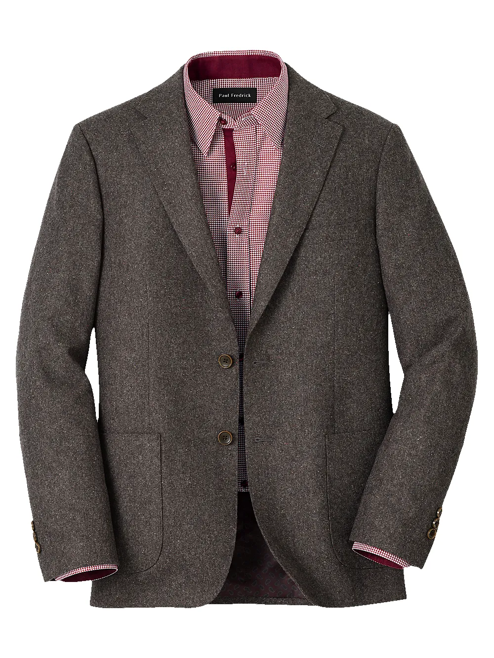 Wool Blend Donegal Single Breasted Notch Lapel Sport Coat - Charcoal sold by Paul Fredrick