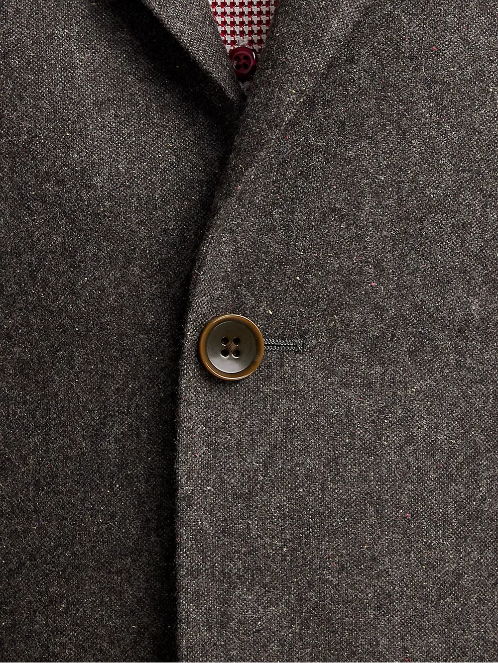 Wool Blend Donegal Single Breasted Notch Lapel Sport Coat - Charcoal sold by Paul Fredrick product image thumbnail 5