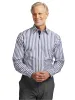 Non-Iron Cotton Bengal Stripe Dress Shirt With Contrast Trim - Sodalite sold by Paul Fredrick