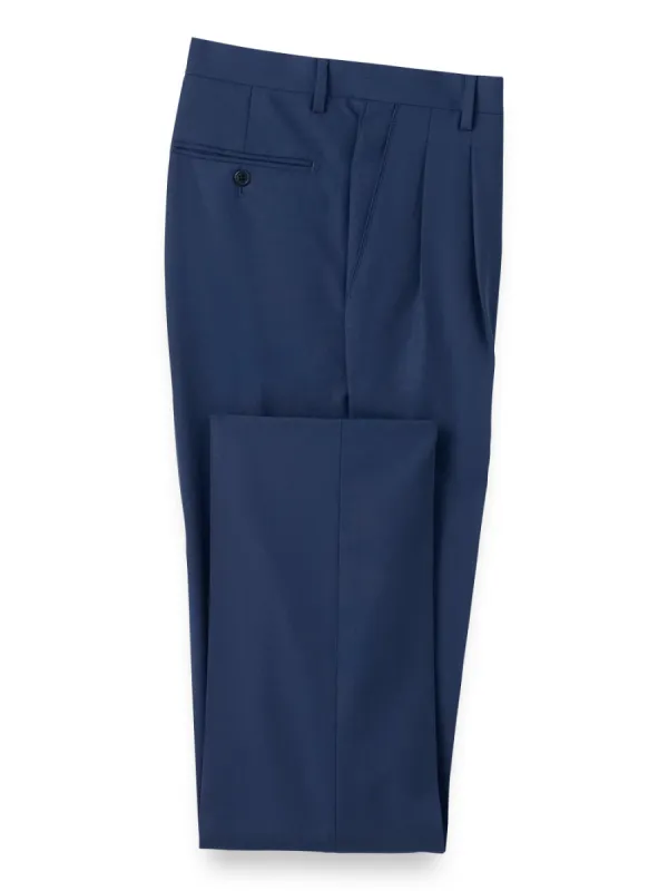 Wool Stretch Bengaline Suit Pants - Blue sold by Paul Fredrick