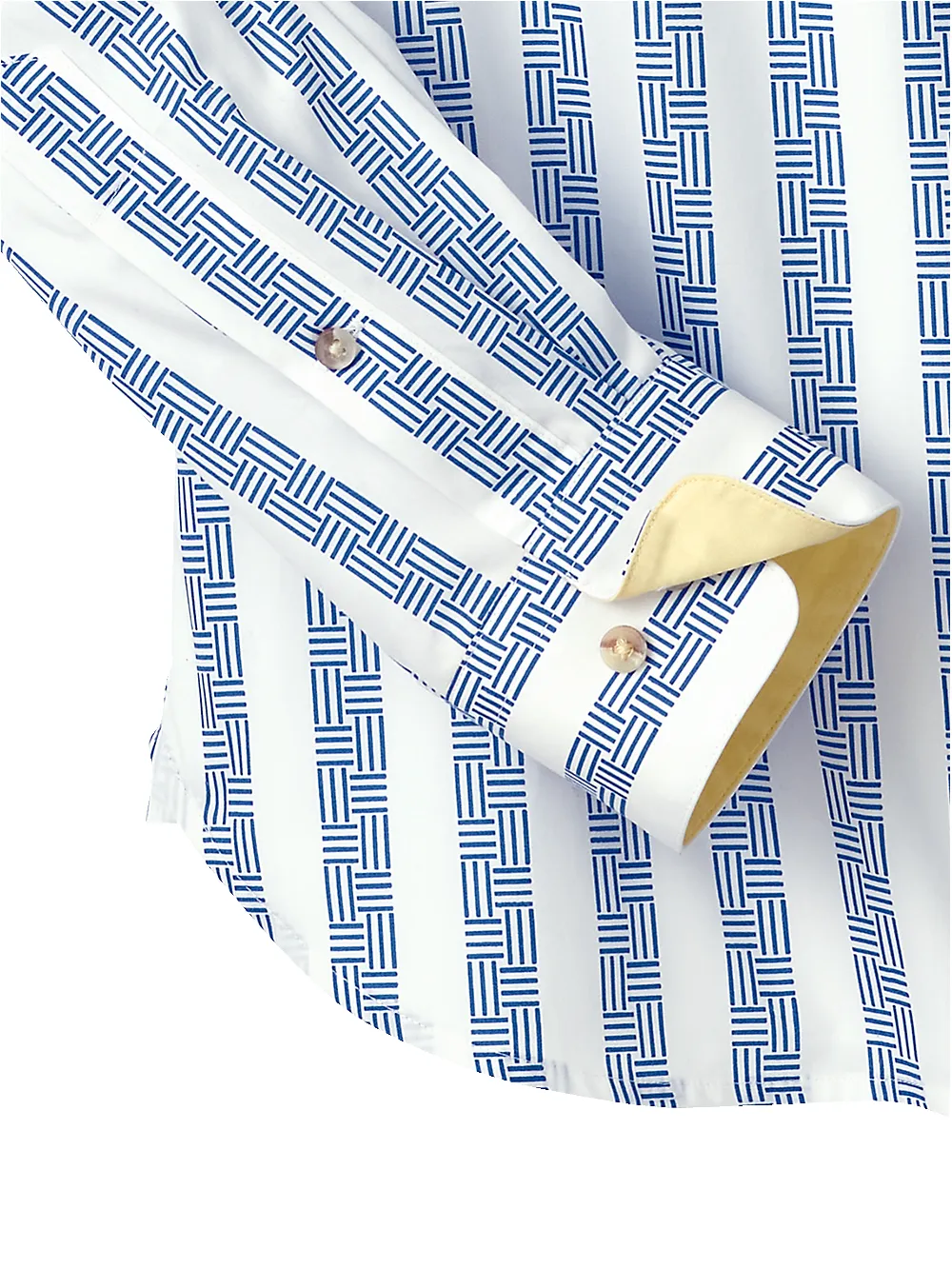 Cotton Stripe Print Casual Shirt - Blue sold by Paul Fredrick product image thumbnail 4