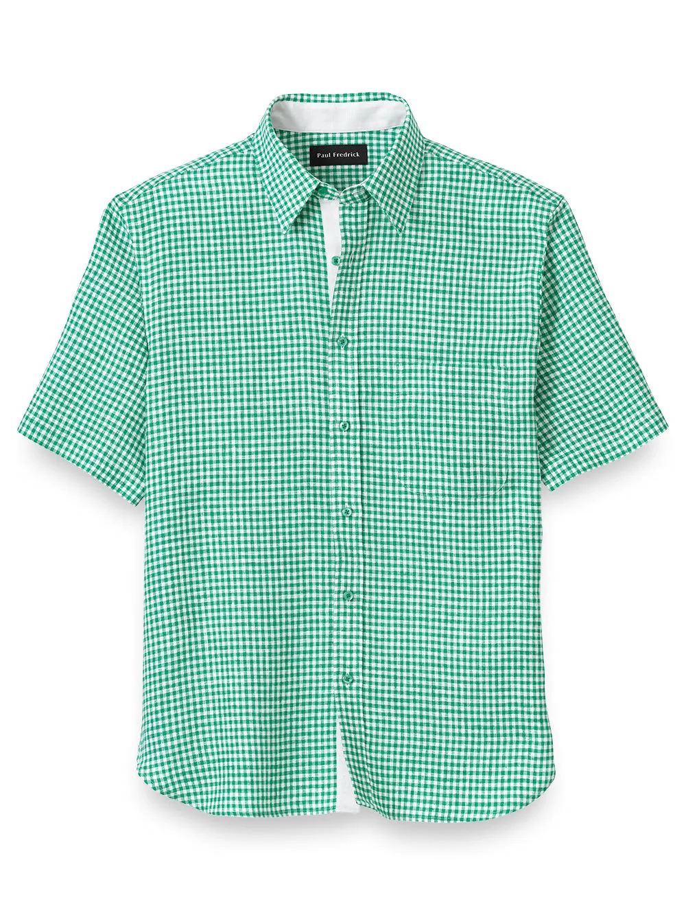 Linen Gingham Check Casual Shirt sold by Paul Fredrick