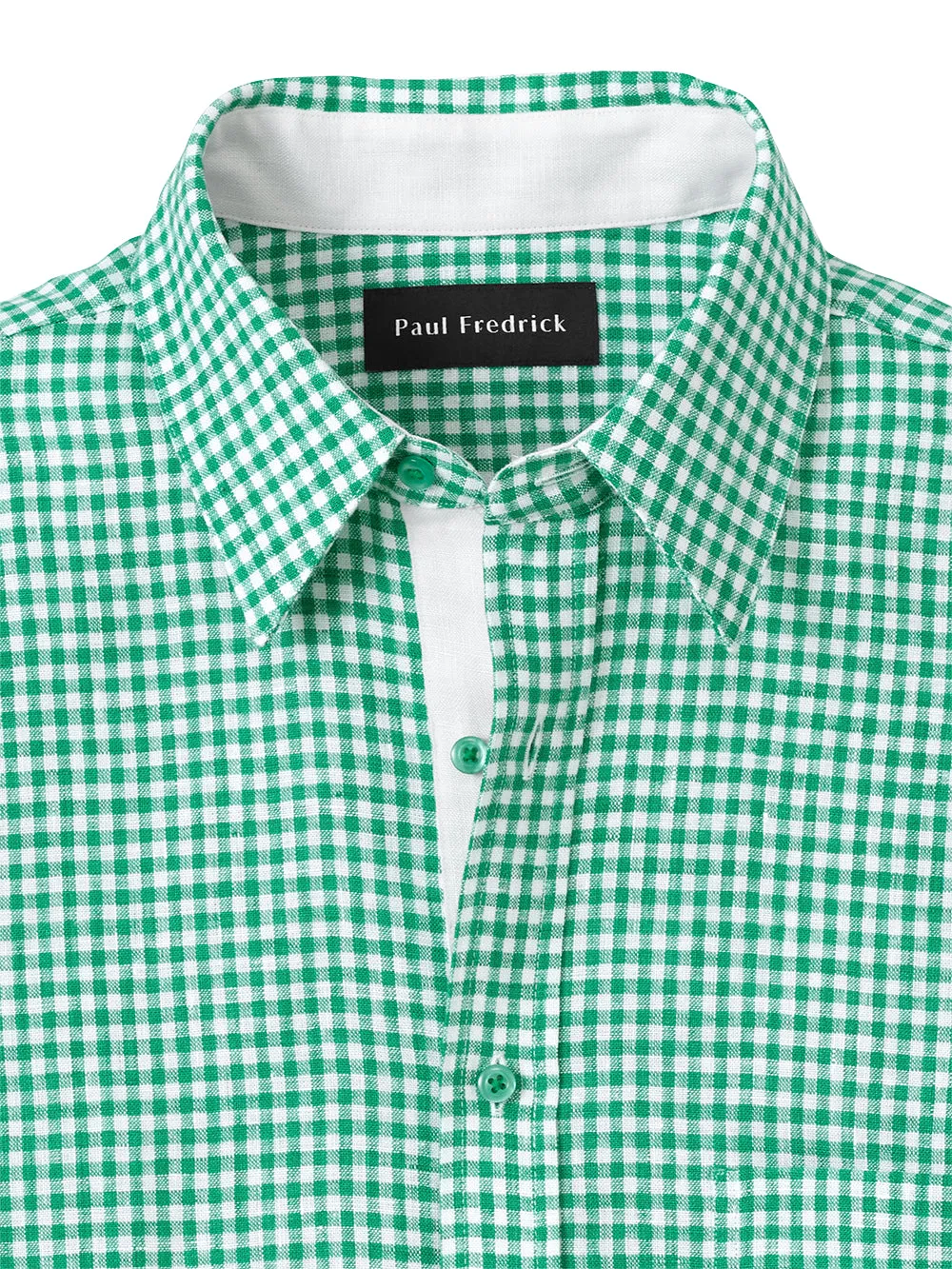 Linen Gingham Check Casual Shirt sold by Paul Fredrick product image thumbnail 2