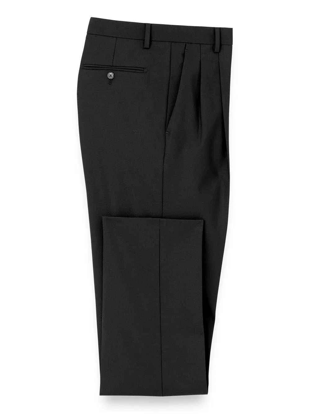 Wool Stretch Bengaline Pleated Suit Pants sold by Paul Fredrick