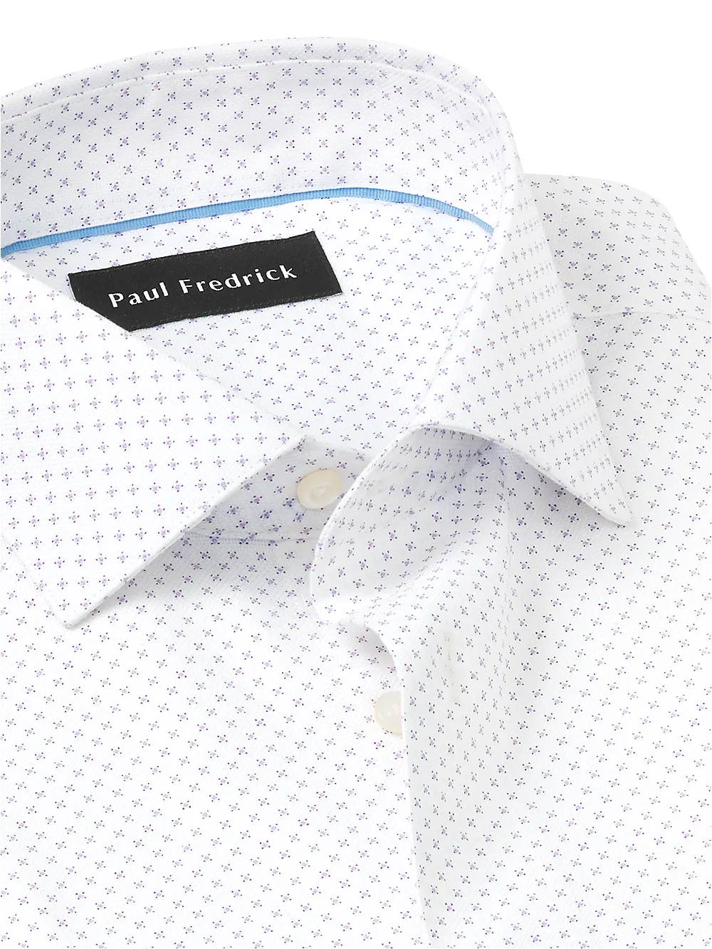 Royal Oxford Comfort Stretch Non-Iron Geometric Dress Shirt - Multi sold by Paul Fredrick product image thumbnail 3