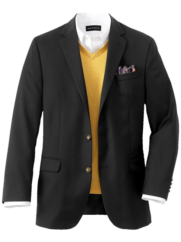 Tailored Fit Wool Travel Blazer - Black sold by Paul Fredrick