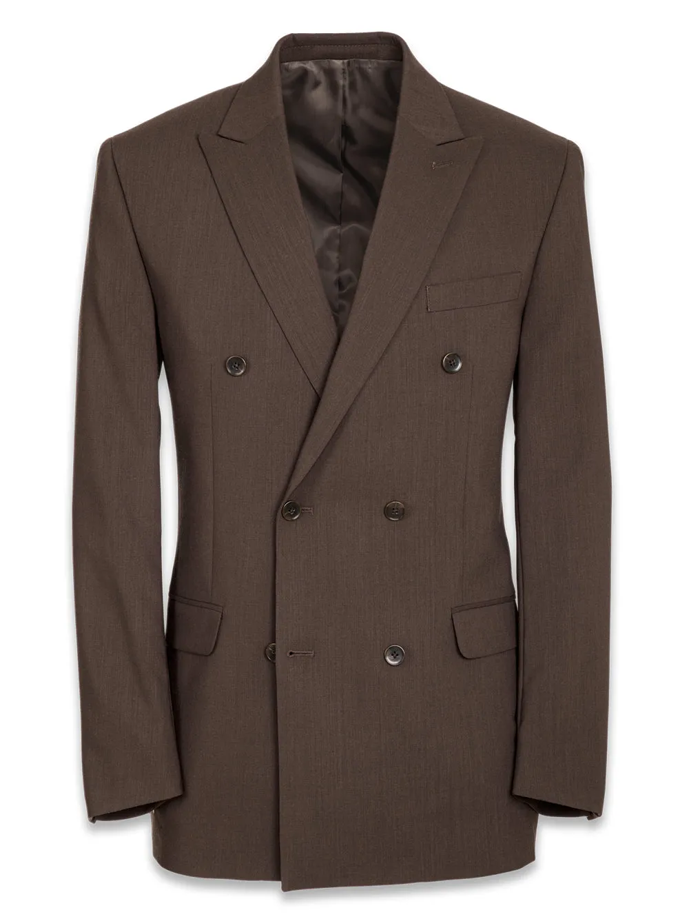 Tailored Fit Essential Wool Double Breasted Peak Lapel Suit Jacket sold by Paul Fredrick