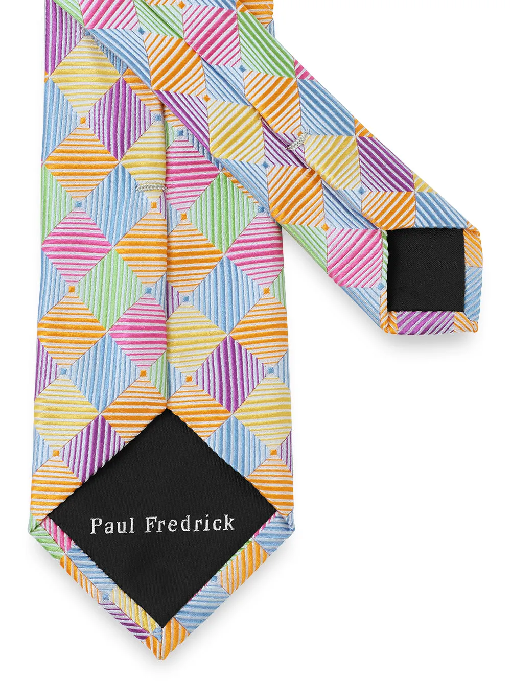 Geometric Woven Silk Tie sold by Paul Fredrick product image thumbnail 3