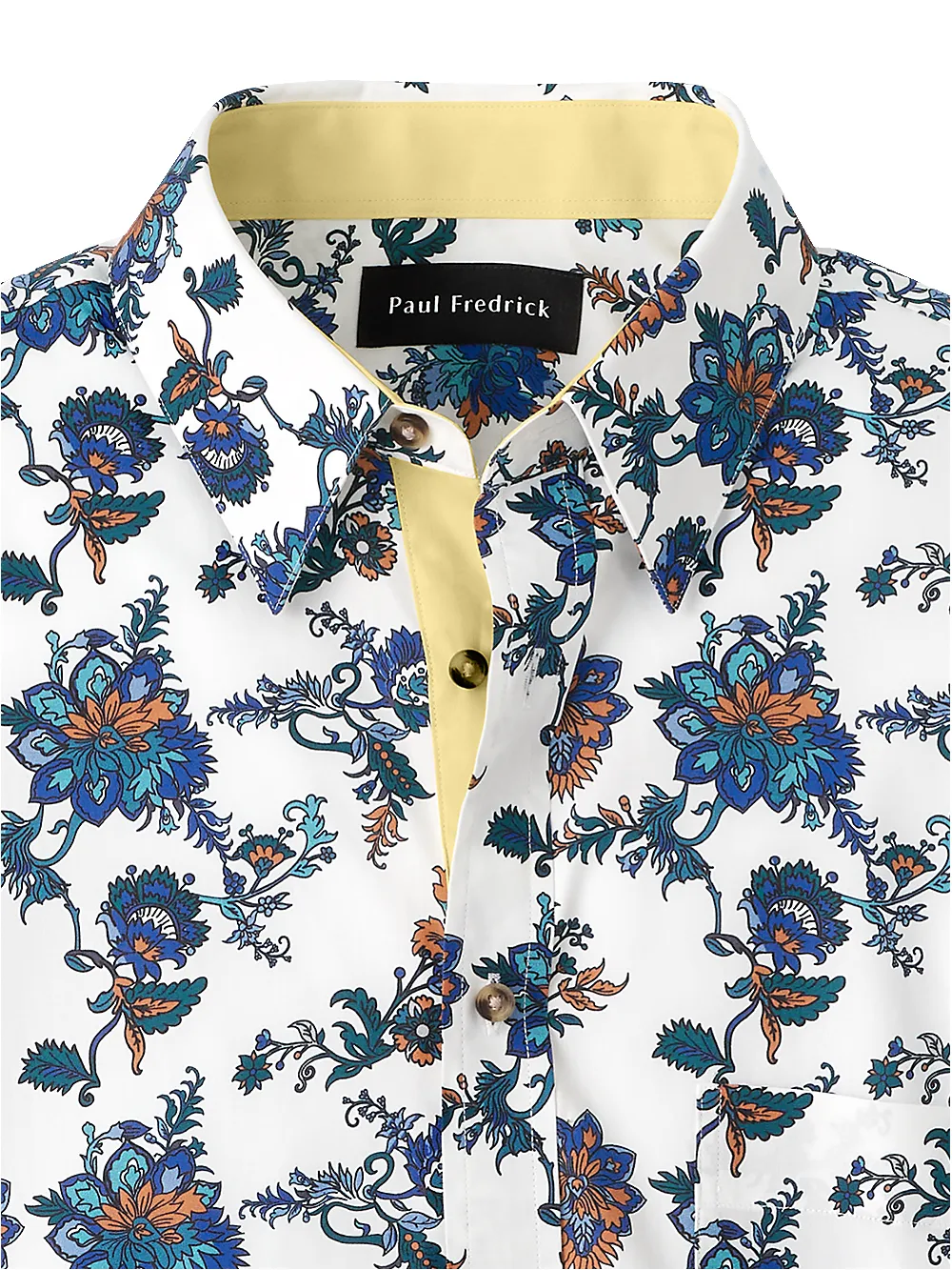 Cotton Floral Print Casual Shirt - Blue/brown sold by Paul Fredrick product image thumbnail 2