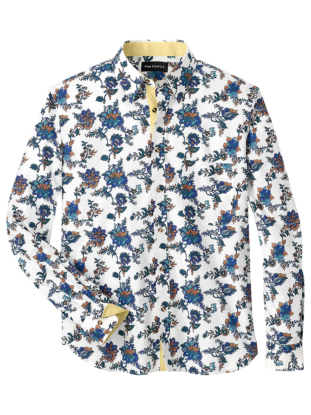 Cotton Floral Print Casual Shirt - Blue/brown sold by Paul Fredrick
