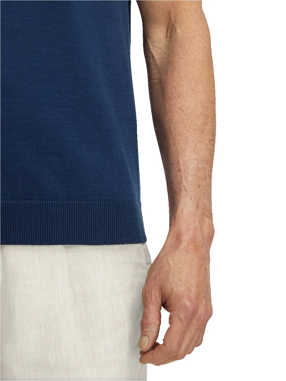 Supima Cotton Crew Neck Sweater - Navy sold by Paul Fredrick product image thumbnail 4