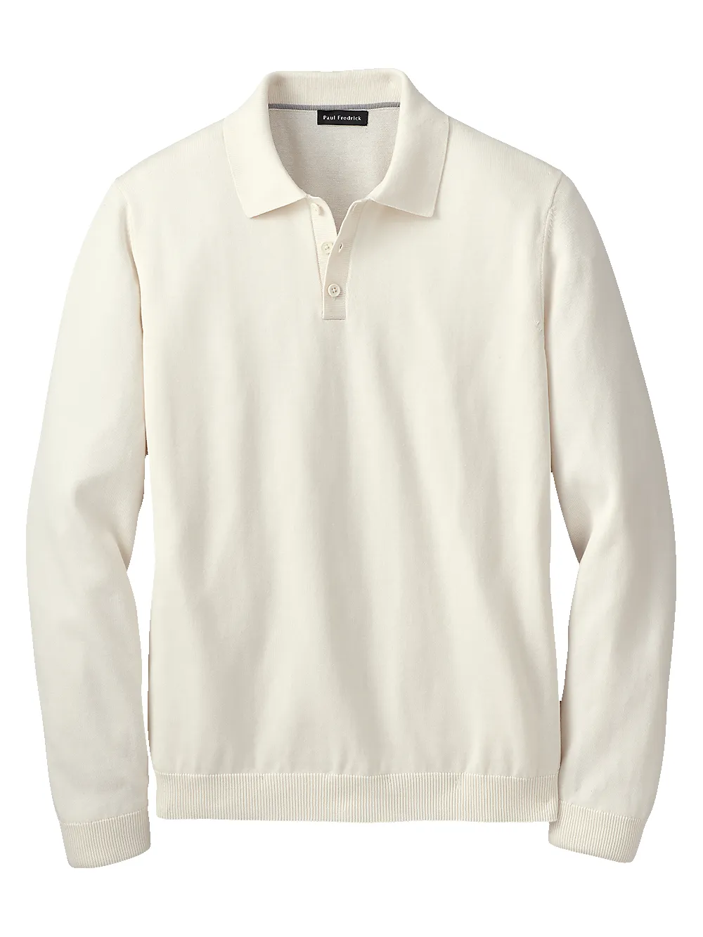 Supima Cotton Three Button Polo - Ivory sold by Paul Fredrick