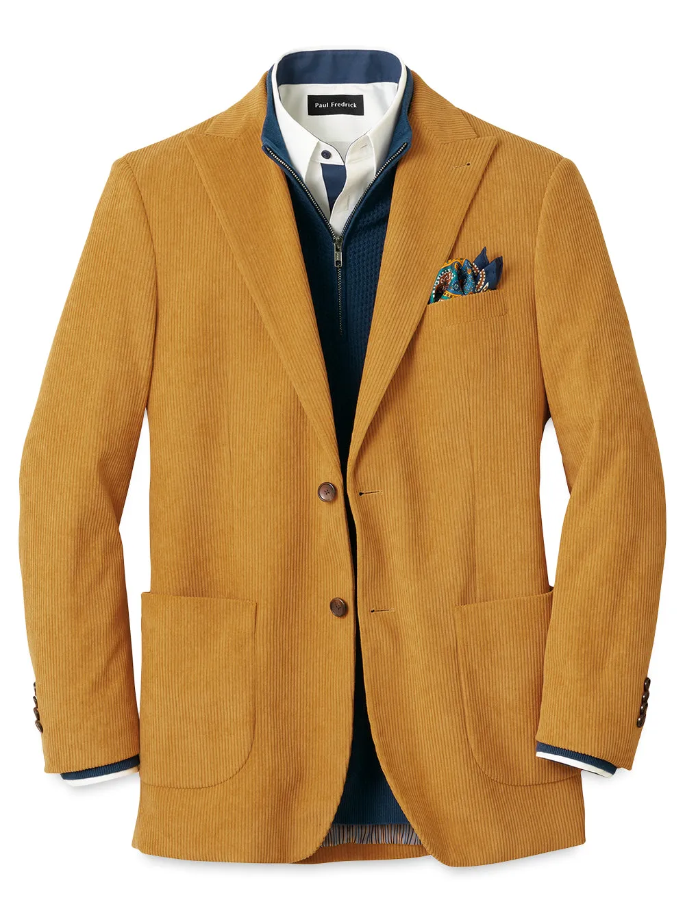 Corduroy Microfiber Single Breasted Peak Lapel Sport Coat sold by Paul Fredrick